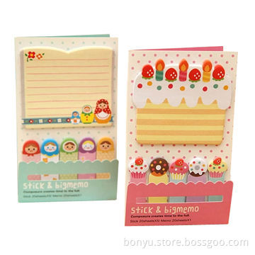 Sticky pad, with die-cut shape, suitable for promotion and stationery use